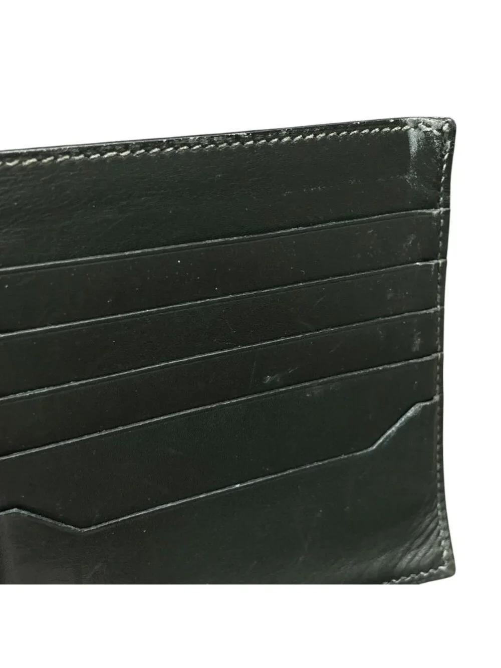 Hermes Bifold Wallet Folding Bill Card Slot Leather Dark Green Compact Capacity